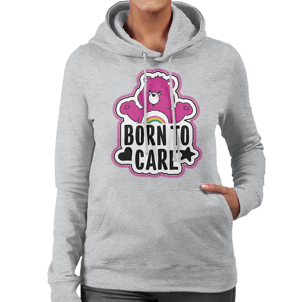 Care Bears Cheer Bear Born To Care Women's Hooded Sweatshirt Heather Grey Large