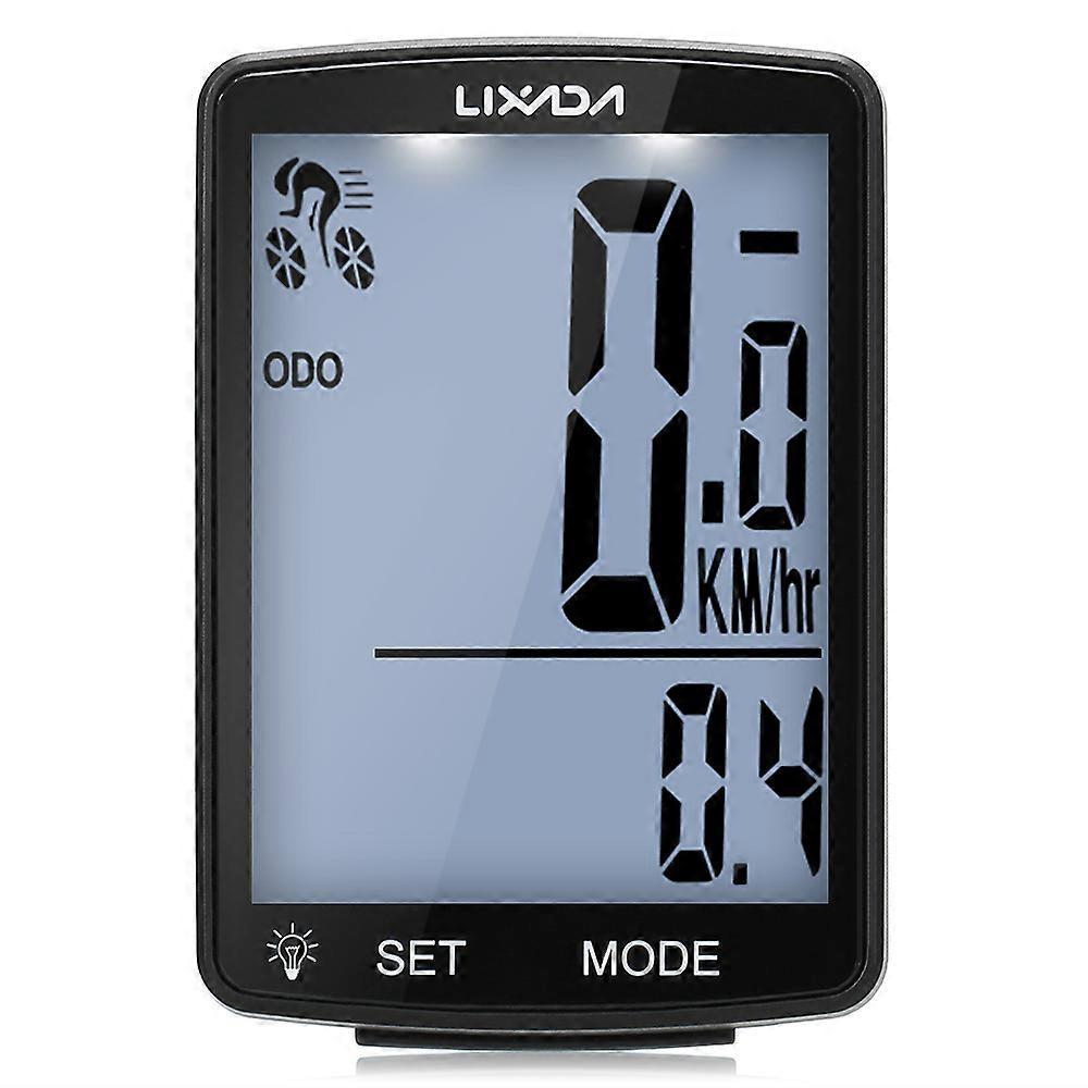 LIXADA Wireless Bike Computer Multi Functional LCD Screen Bicycle Computer Mountain Bike Speedometer Odometer IPX6 Waterproof Cycling Measurable Te...