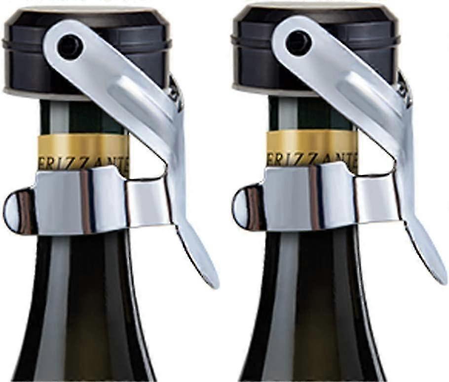 Unbrand Champagne & Wine Bottle Stoppers with Food Grade Silicone for Wine/Champagne/Cava/Prosecco/Sparkling black and white each 2pcs