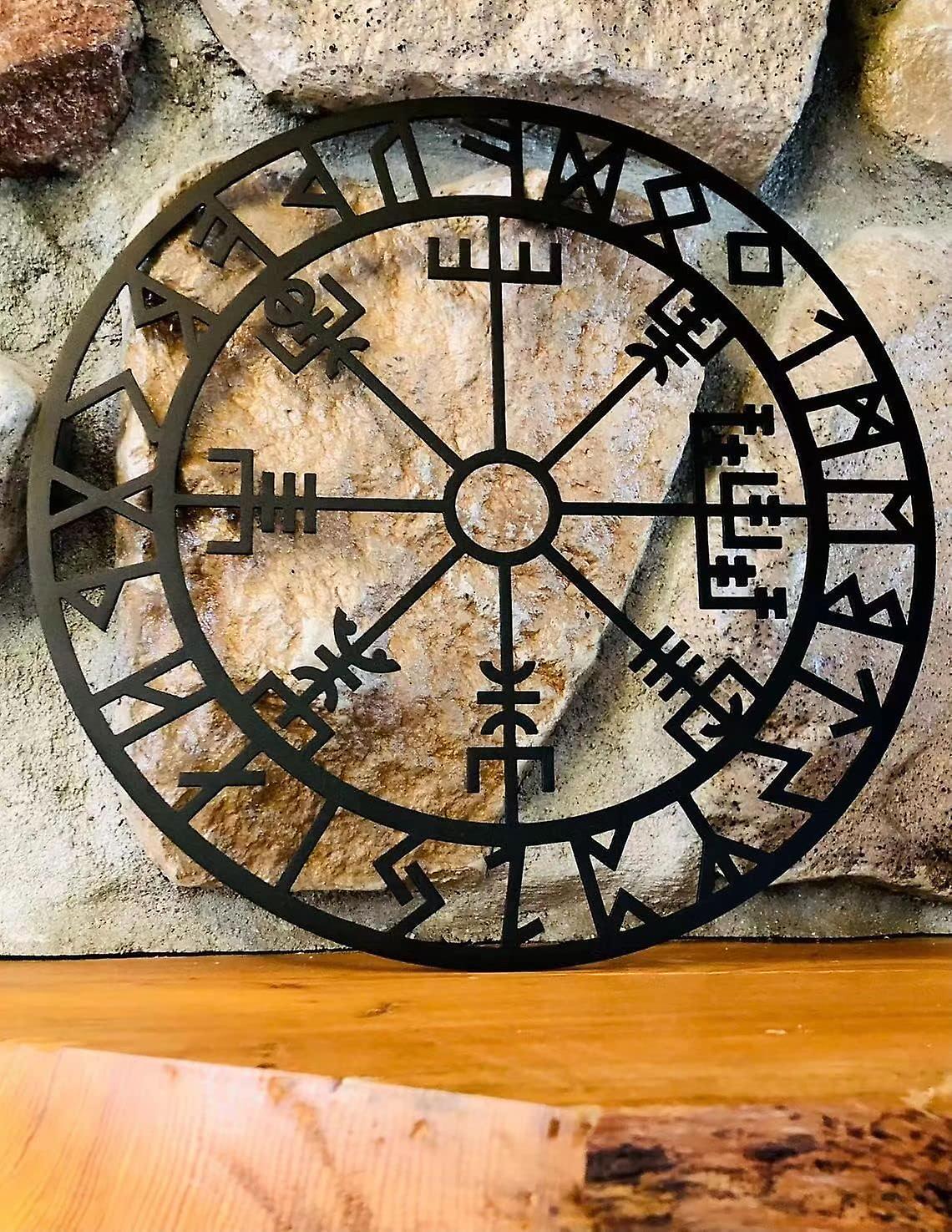 Sztxj Viking Wall Decor, Metal Viking Decor, Metal Viking Wall Art, Compass Wall Sculpture, Metal Wall Decor