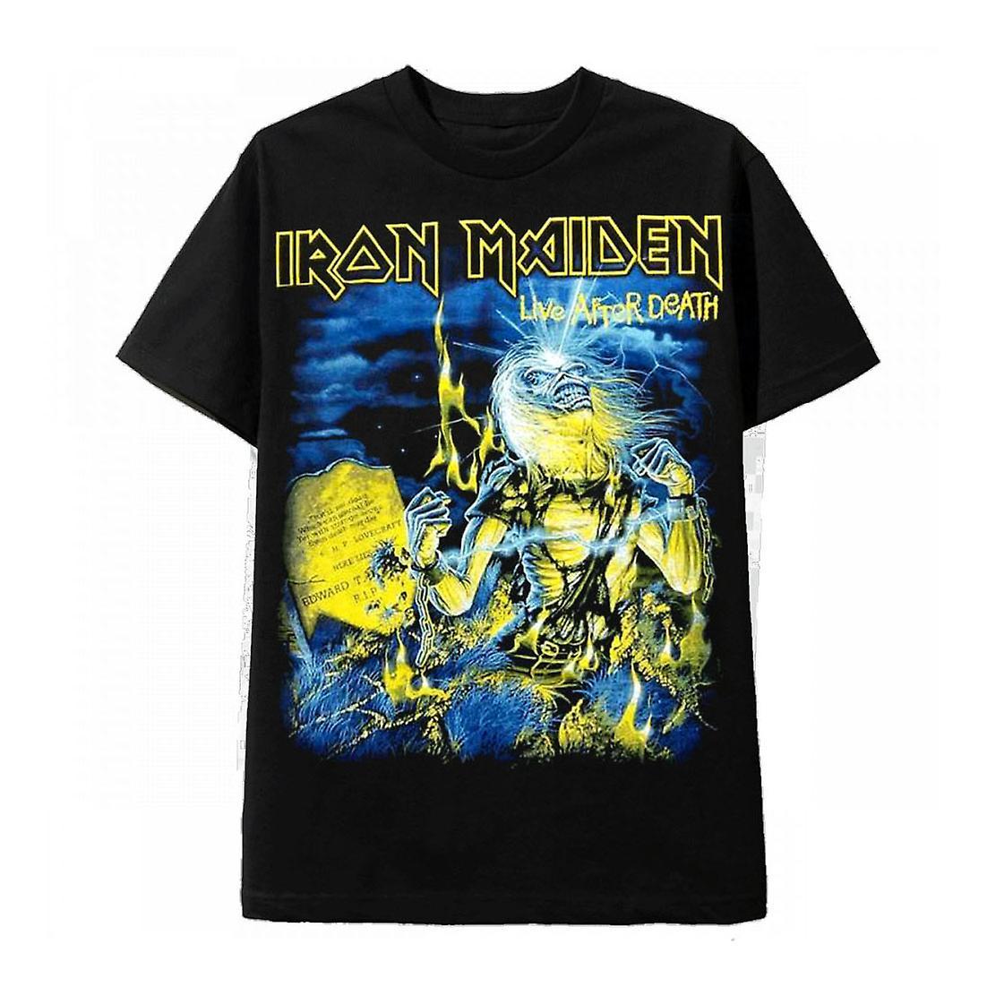 RockShark Vintage Rock Black T Shirt Iron Maiden Life After Death XXL