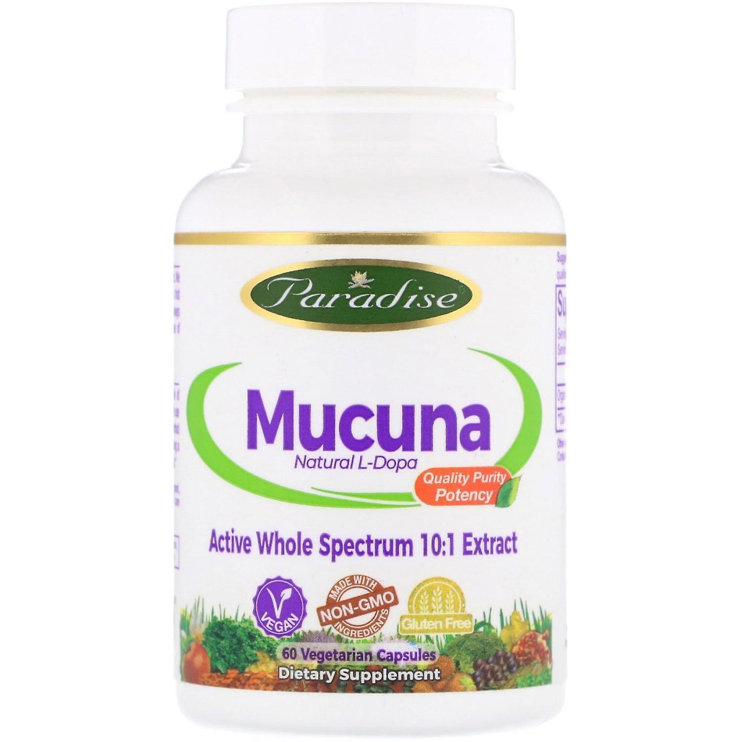 Paradise Herbs, Mucuna, 60 Vegetarian Capsules