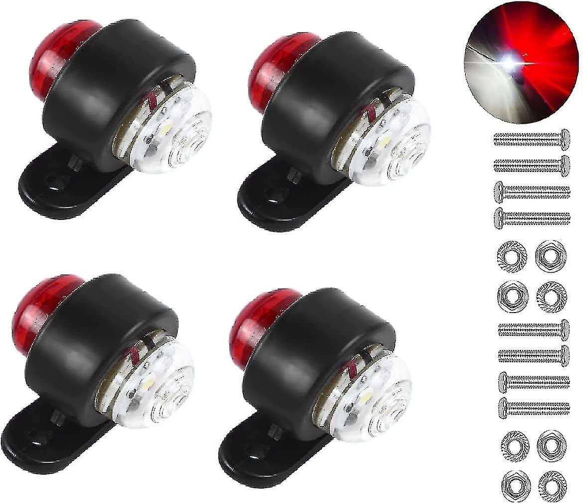 Guangzhou Yunlan Trading Co., 4 Pack Led Side Marker Lights, 12-24v White Red Double Sided Warning Lamp, Truck Trailer Parking Lig