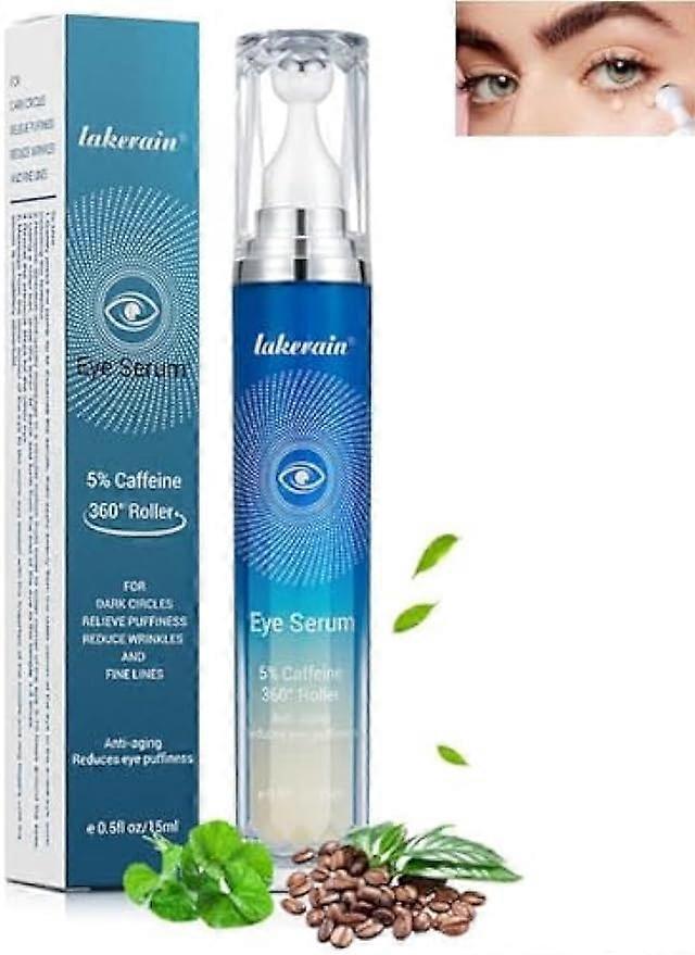 Unbrand 5% Caffeine Eye Serum,Anti-Aging Hydrating Eye Serum, Eye Roller Serum with 360 Massage Ball for Dark Circles Puffiness Wrinkles Fine Lines...