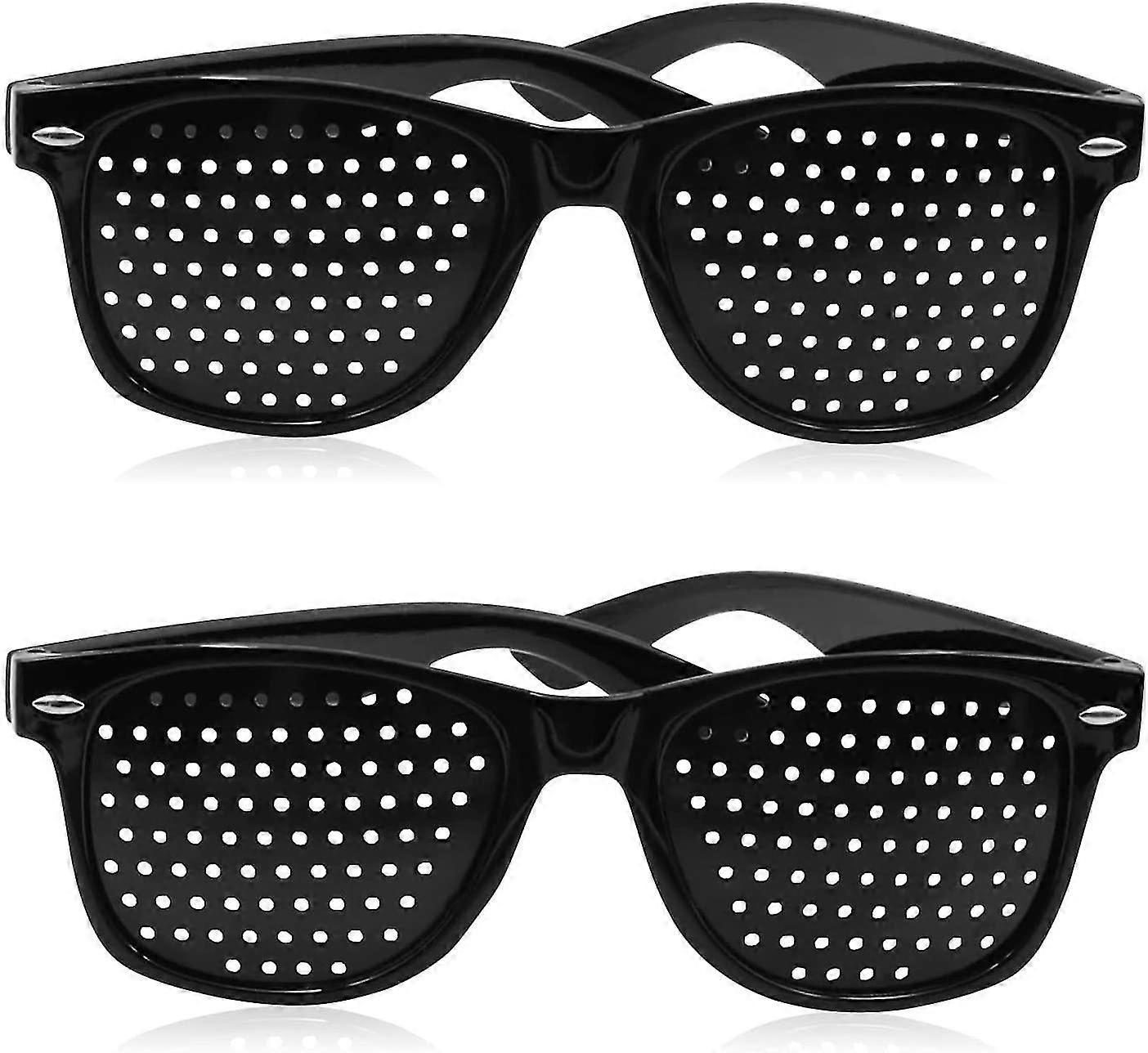 Tinor 2Pack Pinhole Glasses for Improving Vision, Black Unisex Eyesight Strengthening Pinhole Glasses