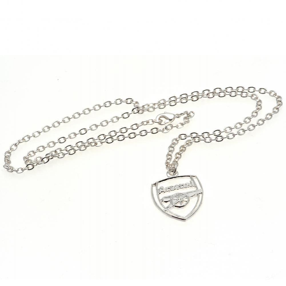 Arsenal Fc Silver Plated Pendant & Chain Cr