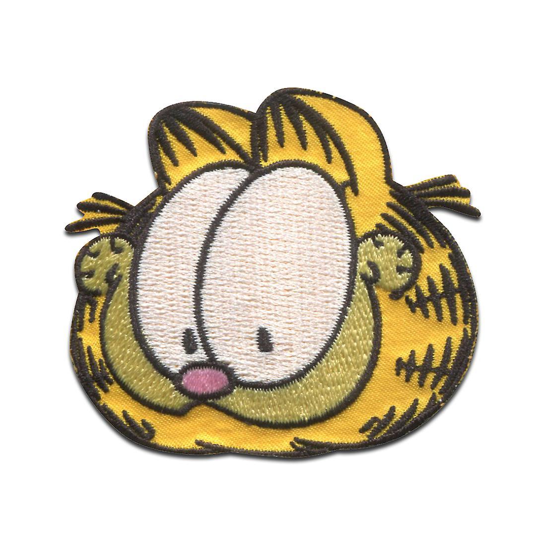 Comercial Mercera Garfield © head comic cat embroidered - patch, iron-on picture, iron-on, appliqués, patches, patches, iron-on, size: 5.4 x 5.9 cm