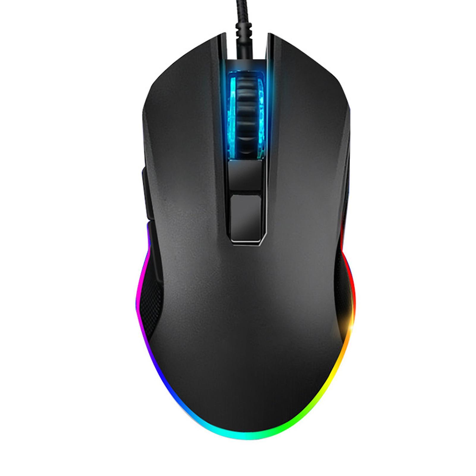 Cremlank V1 Mouse USB Non-slip 6 Buttons Wired RGB Gaming Mouse for Computer Black