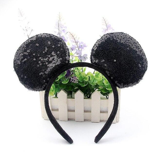 Slowmoose 3d, Full Sequined, Minnie Mouse Ears-bow Headband Black