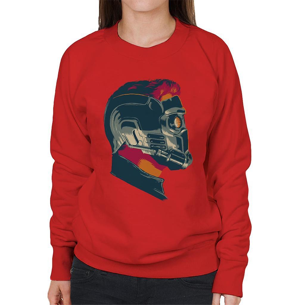 Marvel Guardians Of The Galaxy Vol 2 Star Lord Wearing Mask Women's Sweatshirt Red Large