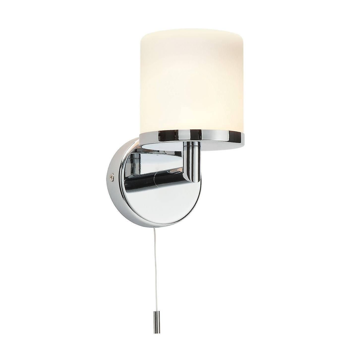 Endon Lighting Lipco 1 Light Bathroom Wall Light Chrome IP44 with Opal Glass, G9