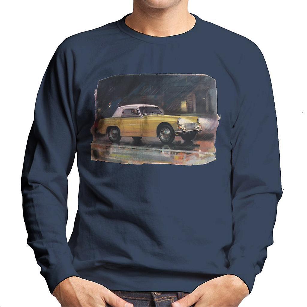 Austin Healey Yellow British Motor Heritage Men's Sweatshirt Navy Blue Medium