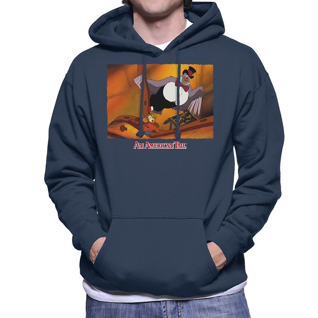 An American Tail Fieval And Henri Le Pigeon Men's Hooded Sweatshirt Navy Blue X-Large