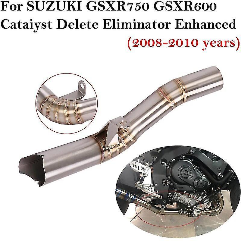 For SUZUKI GSXR 600 750 K8 K9 L1 GSXR750 GSXR600 2008-2010 Motorcycle Exhaust Mid Link Pipe Catalyst Delete Eliminator Enhanced