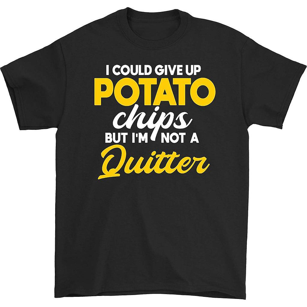 HISHARK I could give up potato chips t-shirt black L