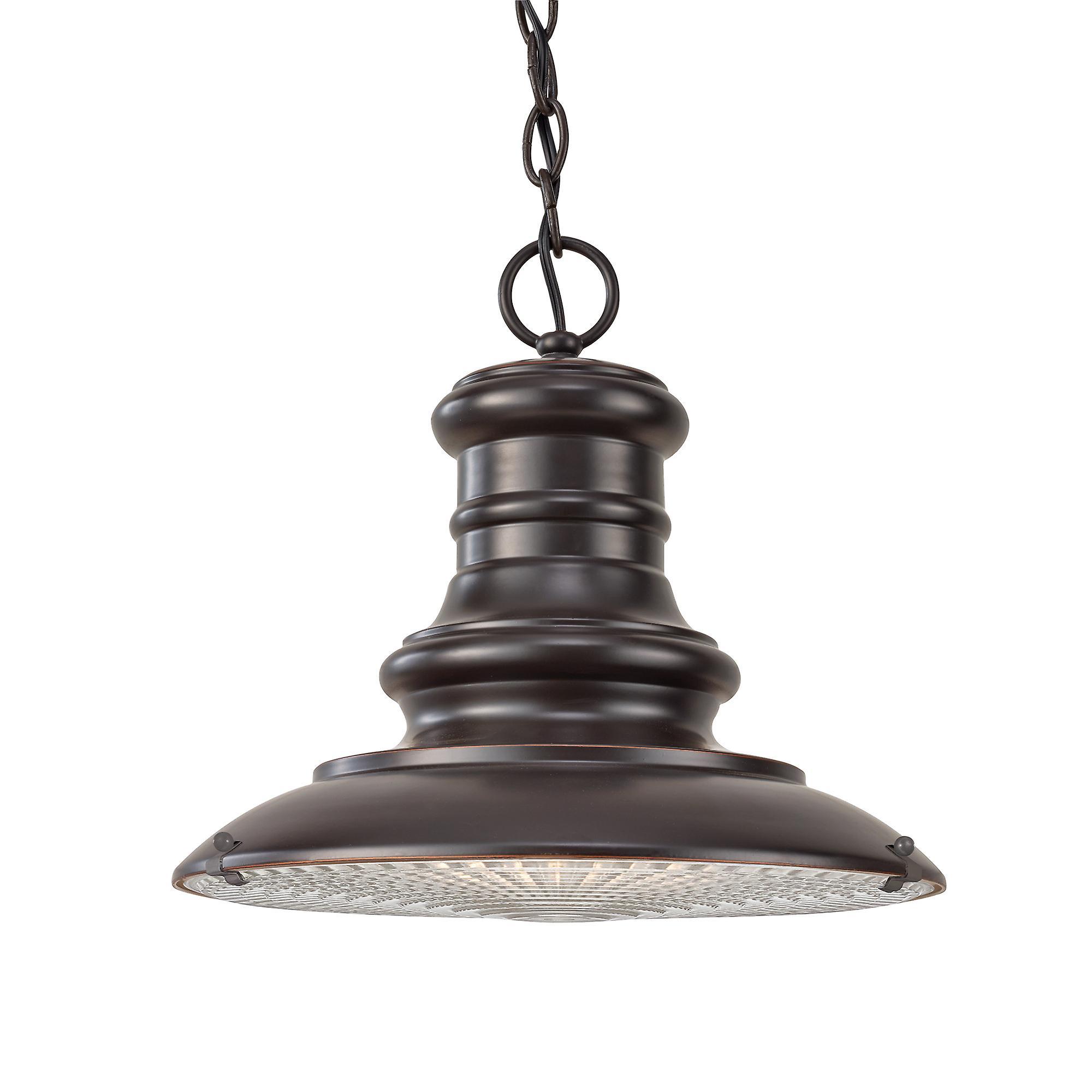 Redding Station 1 Light Medium Outdoor Ceiling Chain Lantern Restoration Bronze E27