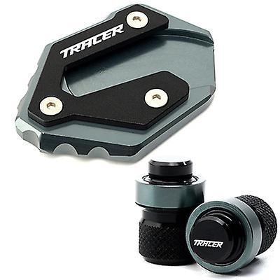 Roobeki For YAMAHA tracer 900 /gt 700 /gt TRACER 9/gt 7/gt MT-09 SP MT07 CNC Side Stand Enlarge Extension And Tire Valve Air Caps Grey9