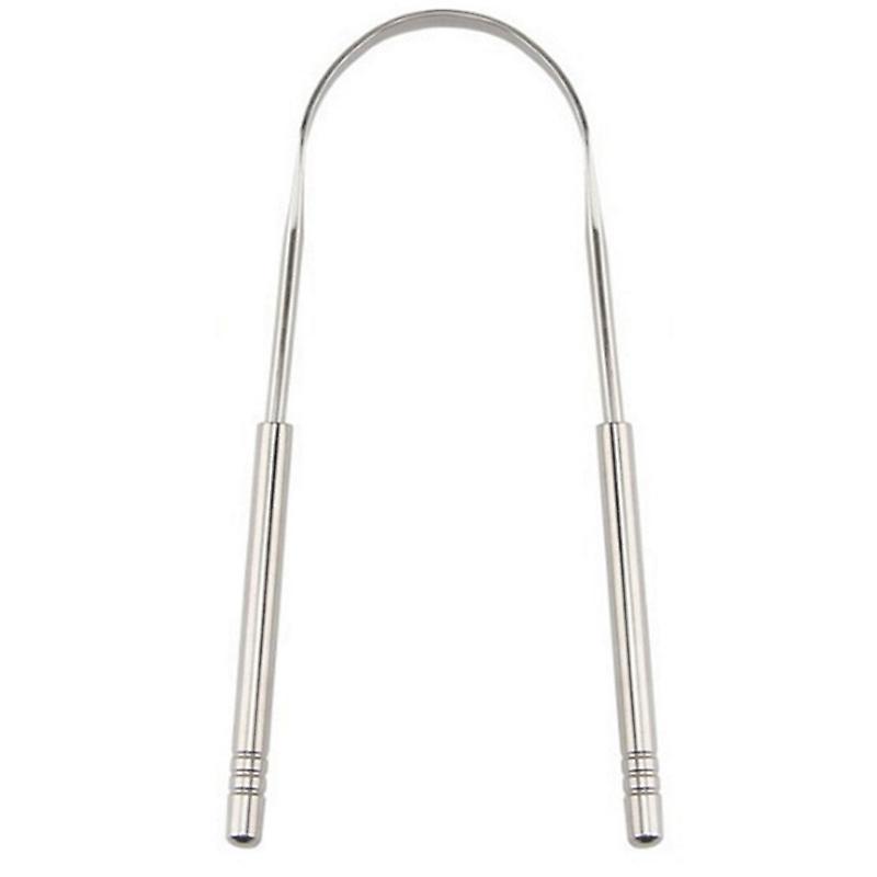 Uclac Tongue Scraper Stainless Steel Tongue Scraper Cleaner Tongue Oral Hygiene Silver