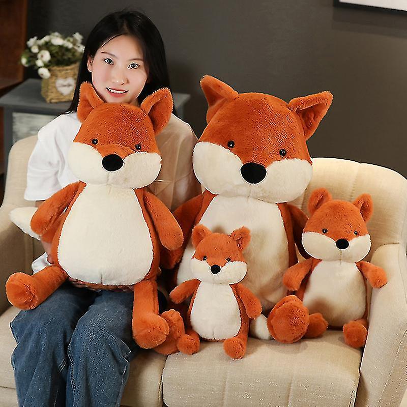 Aswei 35-90cm Soft Fluffy Fox Plush Toy Cute Cartoon Animal Fox Stuffed Doll Girls Lover Valentine's Gift Kawaii Sofa Decor Pillows