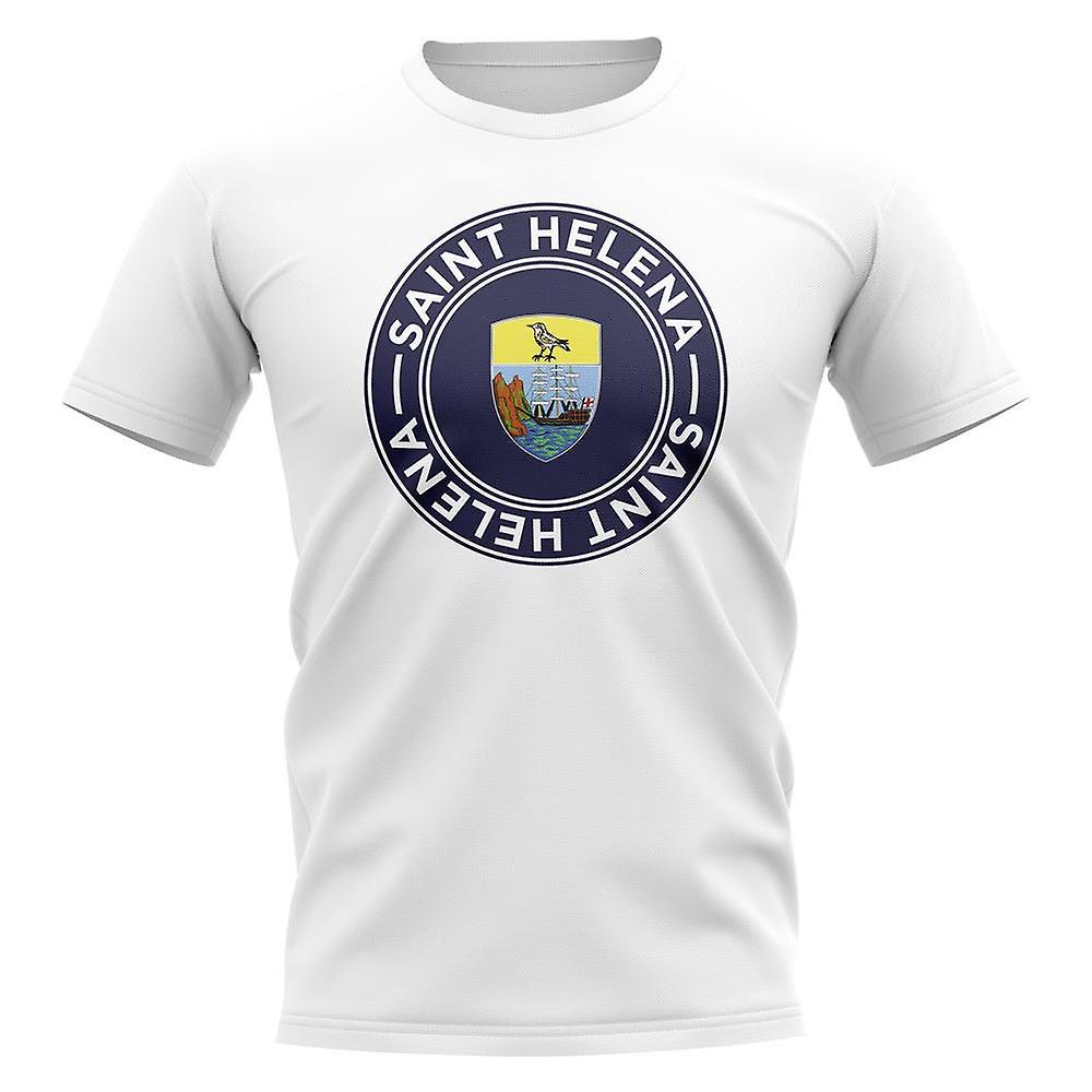 UKSoccerShop Saint Helena Football Badge T-Shirt (White) Womens S (Size 10 - 32 inch Chest)