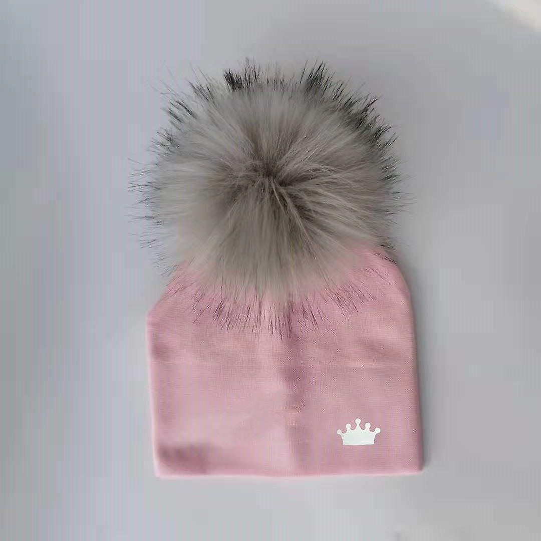 Slowmoose Baby Cotton Hats, Pom Crown Hat 6 months to 1 year / 1 light p