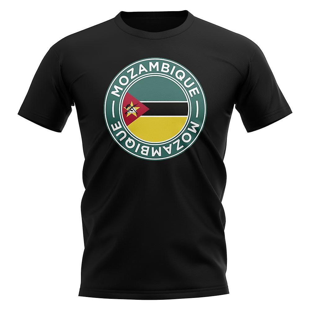 UKSoccerShop Mozambique Football Badge T-Shirt (Black) XLB (12-13 Years)