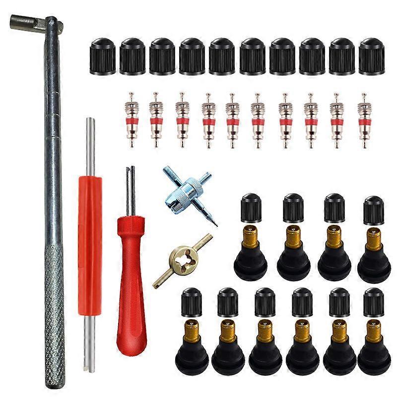 Scsrbsm 35pcs Car Tire Valve tr412, pcs Car Tire Tubeless Valve Car Tire Valve Kit Tire Valve Stem Cap Tire Valve Stem for Car