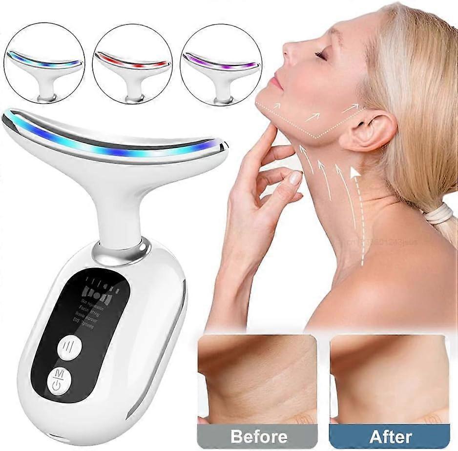 Frusde Skin Rejuvenation Facial Device, Neck Face Beauty Massager, Portable Face Massager for Skin Care, Face Sculpting Tool White