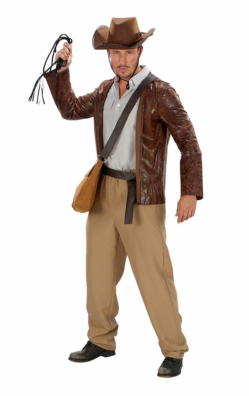 Orion Costumes Men's Treasure Hunter Movie fancy Dress Costume Brown Small