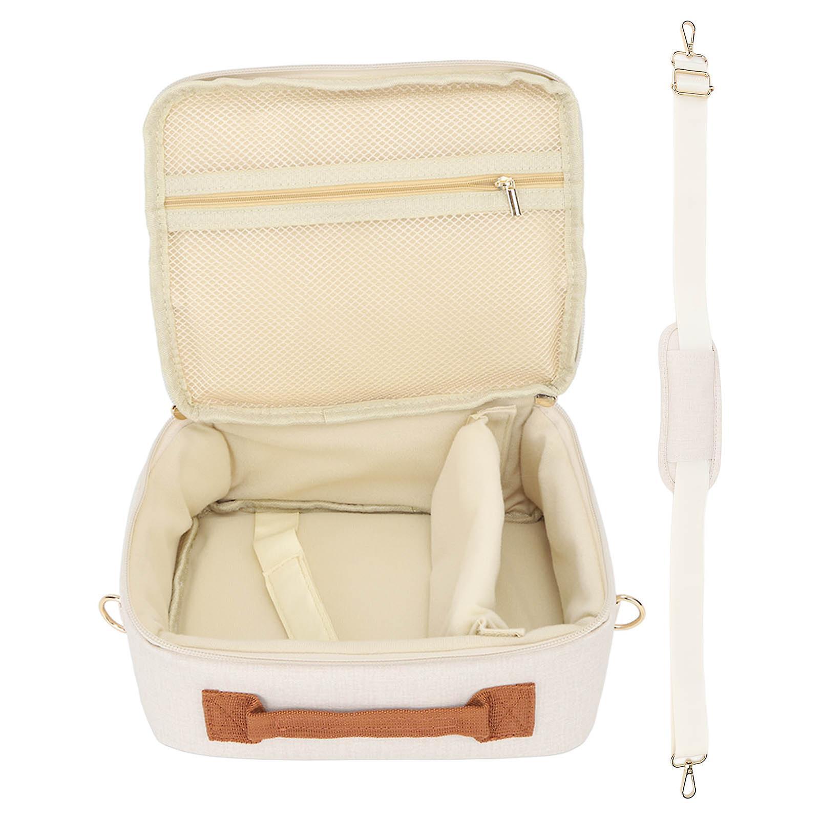 Favrison Camera Bag Large Capacity Thickened Padding Adjustable Strap Handle Zipper Camera Case For Cp910 1200 1300 Dslr Beige