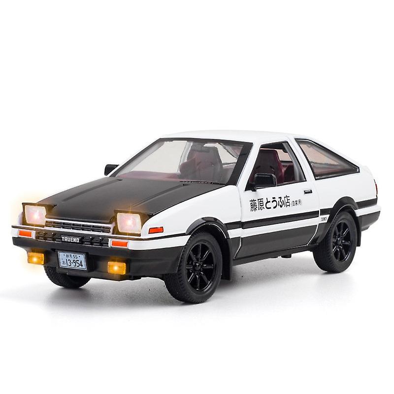 1:24 Initial D Toyota Trueno Ae86 Alloy Diecast Car Model Sports Car Toys For Kids Adults Pull Back Vehicles Toy Cars Black Hood Toy Cars Black No Box