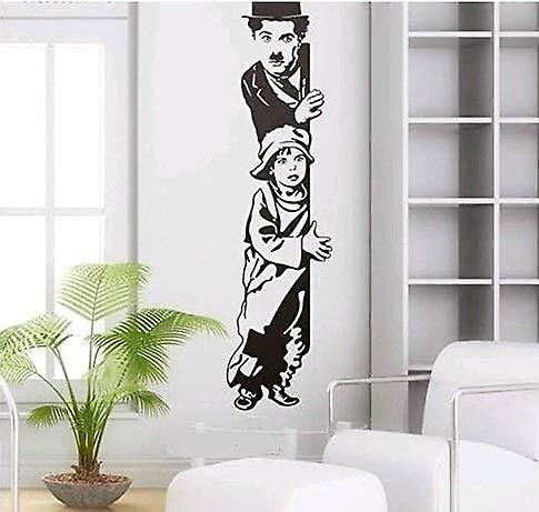 Xiti Charlie Chaplin Kids Looking Decorative Vinyl Wall Sticker Home Decor Diy Creative Wallpaper Living Room Bedroom Bar Decor Gift 35X140Cm