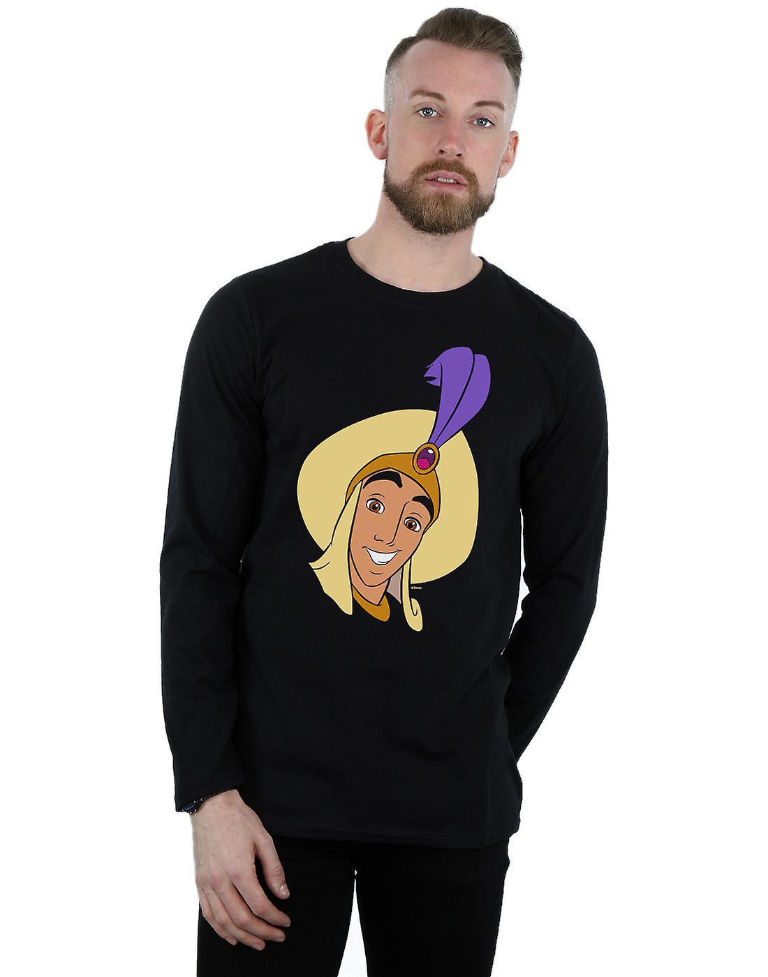 Absolute Cult Disney Men's Aladdin Prince Ali Face Long Sleeved T-Shirt Black Large