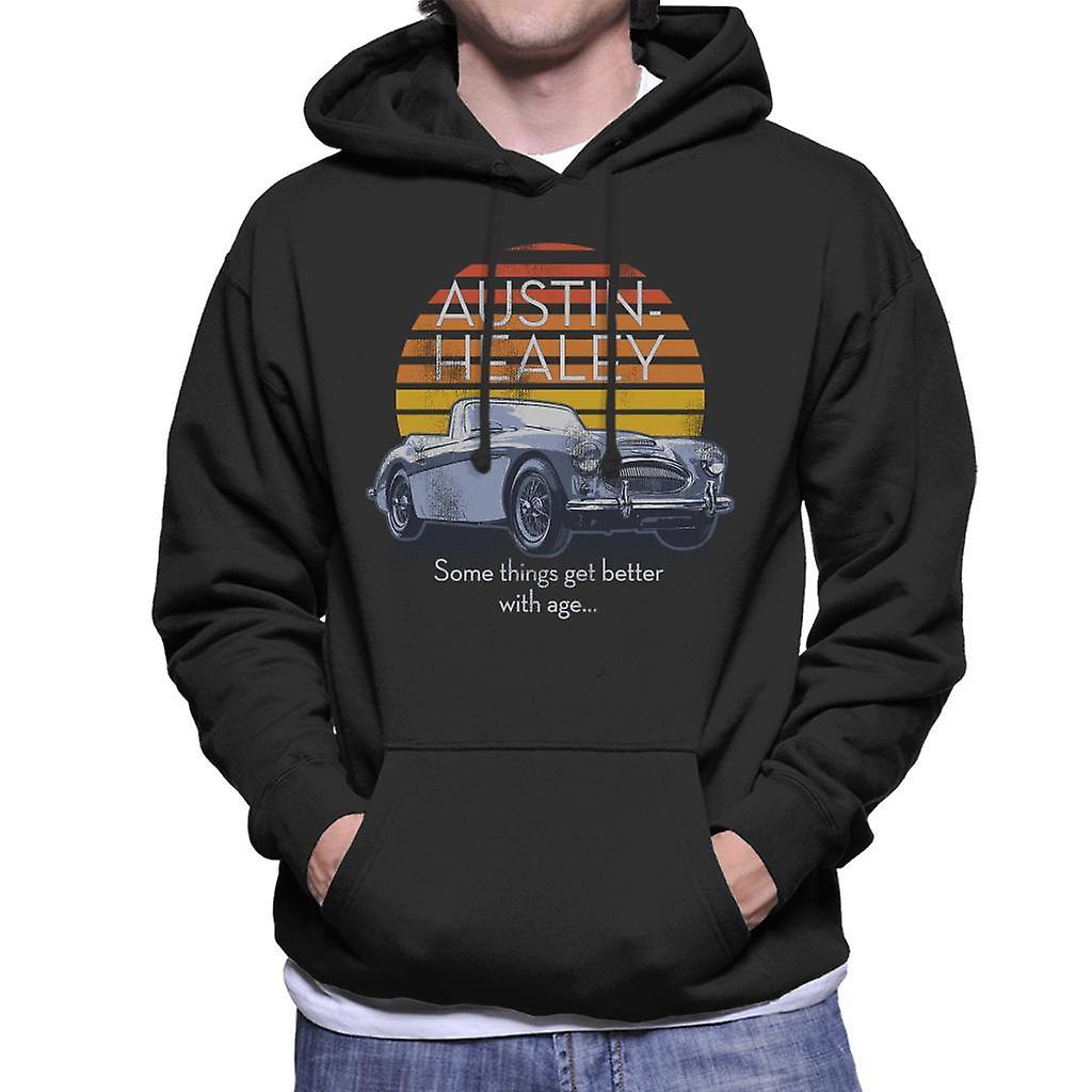 Austin Healey Some Things Get Better With Age British Motor Heritage Men's Hooded Sweatshirt Black XX-Large