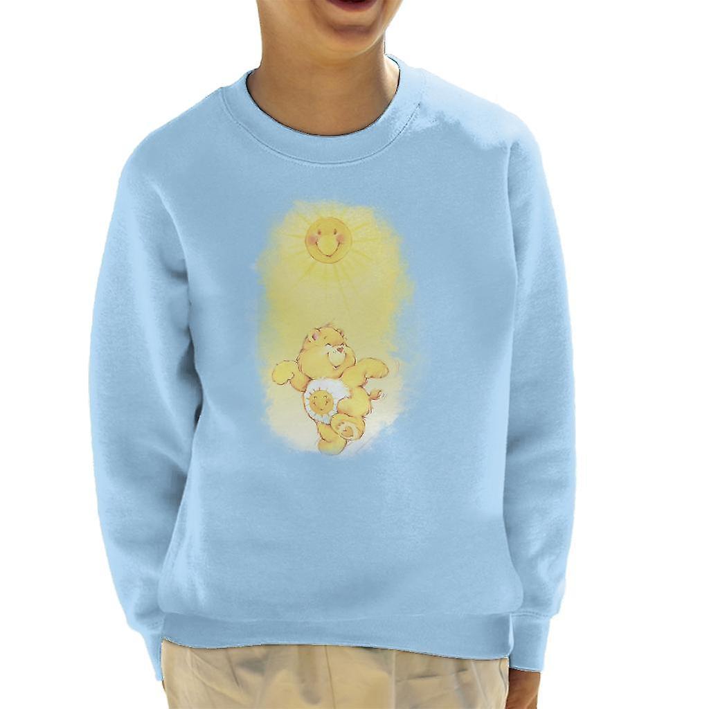 Care Bears Funshine Bear Dancing In The Sun Kid's Sweatshirt Sky Blue X-Small (3-4 yrs)