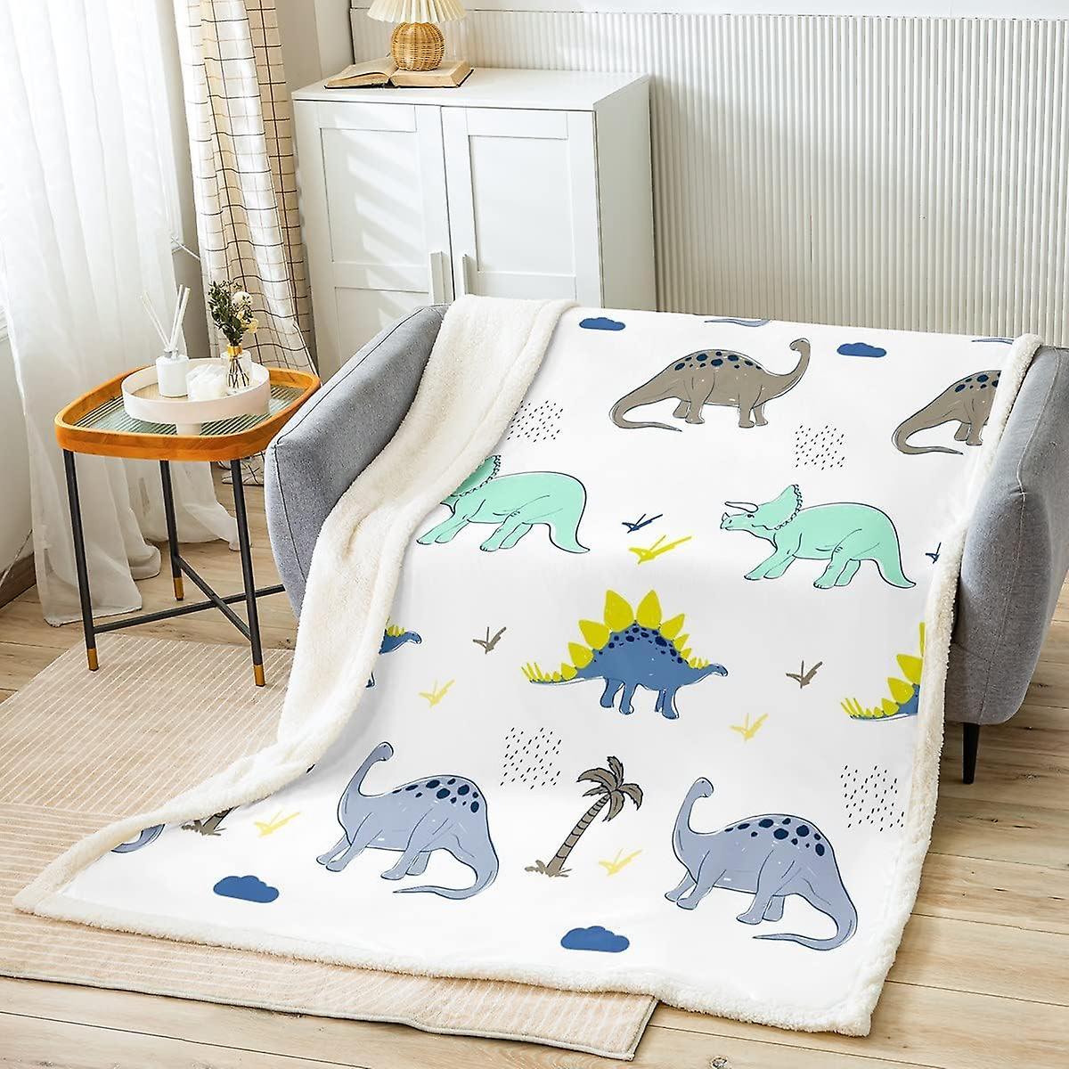 Kerota Dinosaur Fleece Throw Blanket Jungle Dino Sherpa Blanket for Kids Boys Girls Wild Animal Plush Blanket D Digital Fuzzy Blanket for Sofa Bed,...