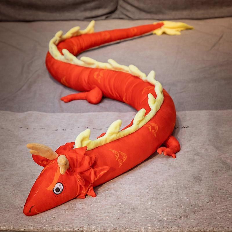 Redkid 220cm Long Plush Toy Soft Stuffed Animals Doll Large Dragon Sleeping Pillow For Girls Kids Friends Boys Creative Birthday Gifts Red