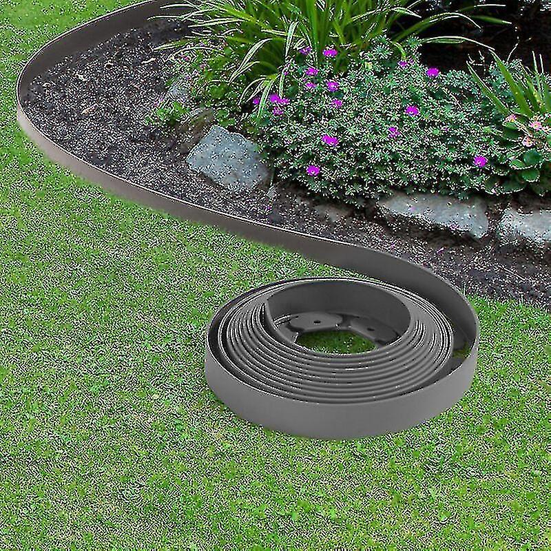 Treingi Flexible Garden Border 10 M Anthracite Gray Height 5 Cm + 30 Stakes-