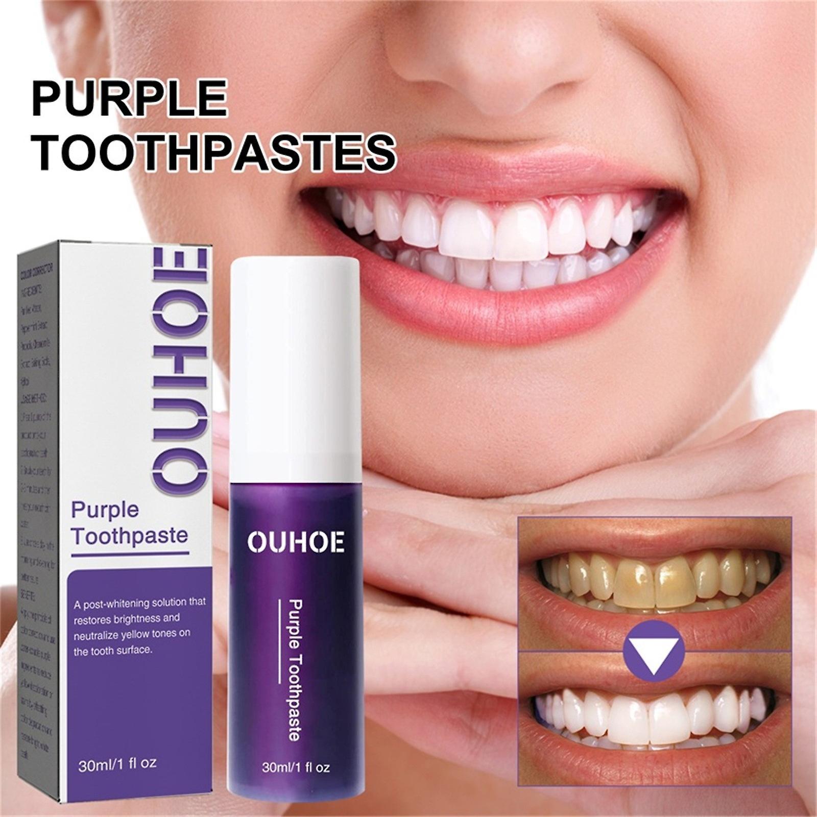 unbrand For Teeth Whitening, Whitening, Purple Toothpaste, Purple Teeth Whitening, Tooth Stain Removal,Tooth Colour Corrector, Teeth