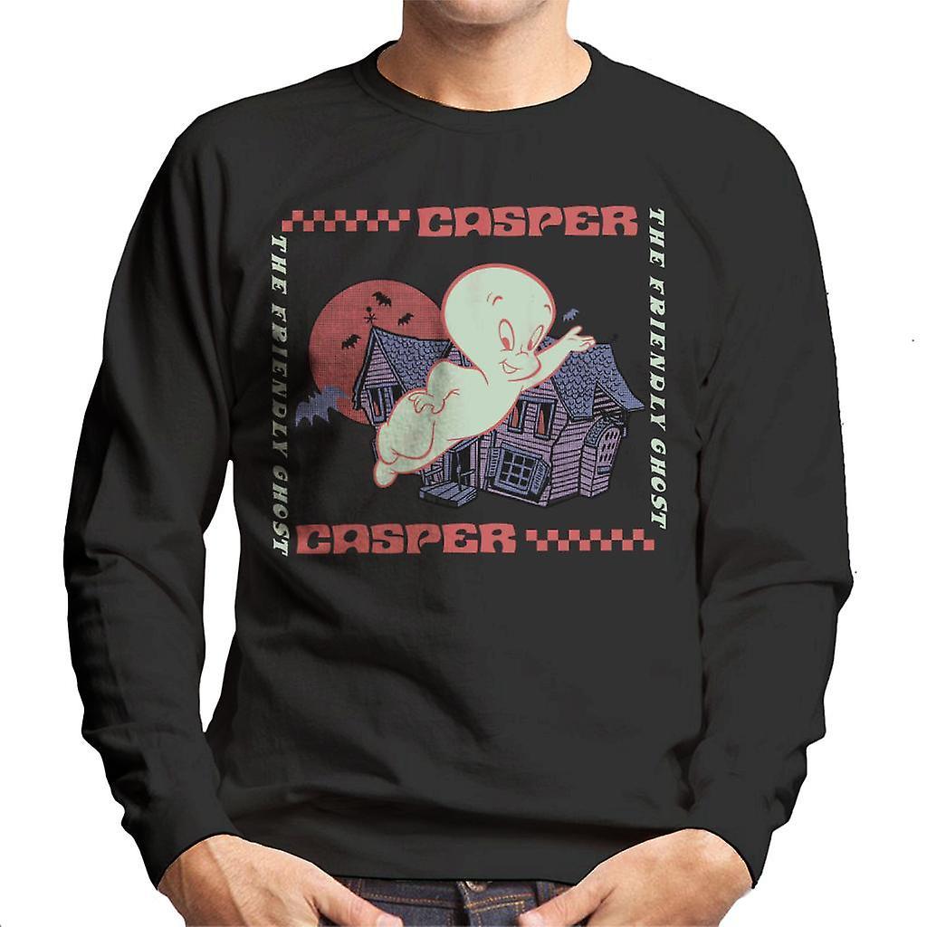 Casper The Friendly Ghost Check Square Men's Sweatshirt Black XX-Large