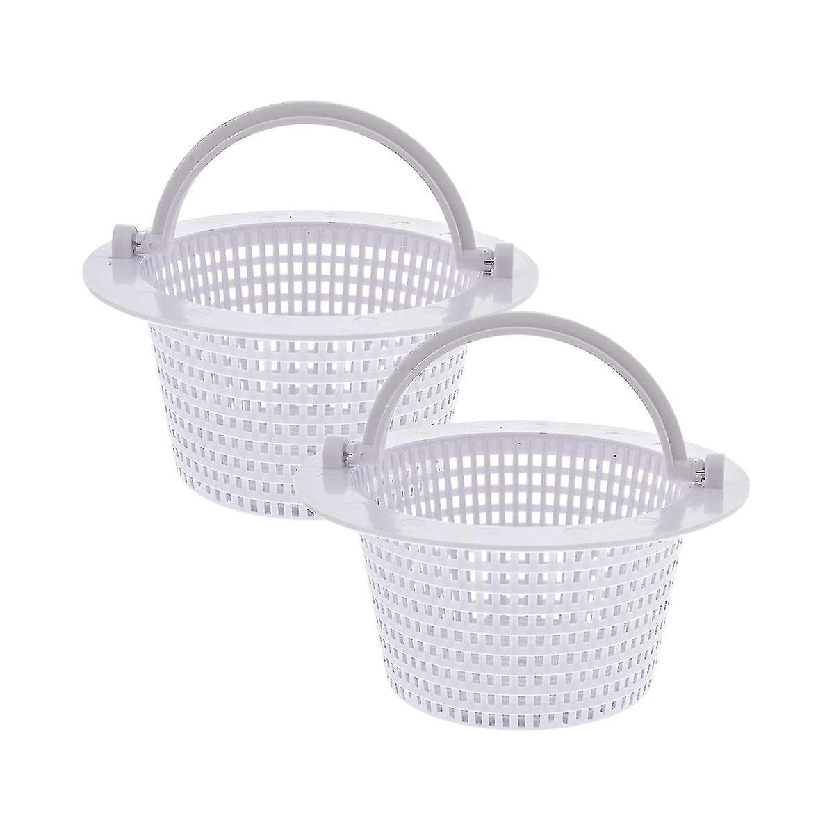 Pool Skimmer Basket Swimming Pool Skimmer Replacement Basket with Handle, 2 Pack - Above Ground Pool Thru-Wall Skimmer Baskets