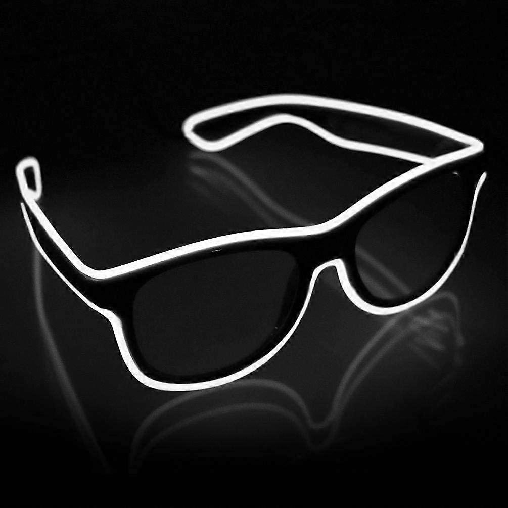 Szczw (White)Wireless Led Light up Glasses 2 Pack Glow in The Dark Neon Glasses for Rave Party