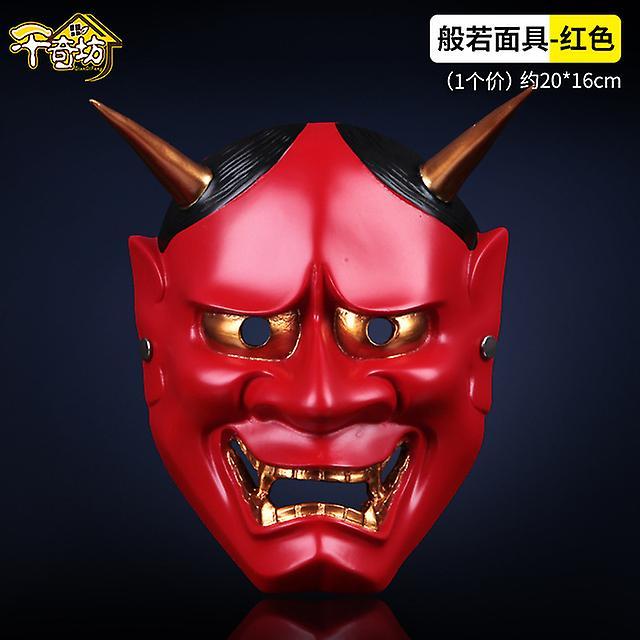 Masks Collector's Edition Movie Theme Resin Noh Buddhism Prajna Mask Japanese Samurai Tengu Mask Halloween Horror Long Nose Drama Red 4