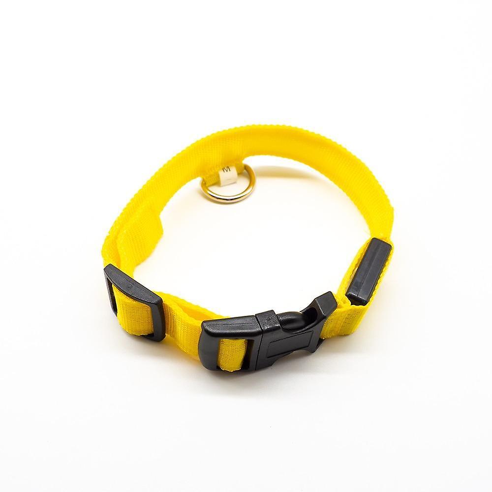 GreenZech Button battery dog collar anti-lost/avoid car accident for pet Yellow Xs  neck 28-40 cm