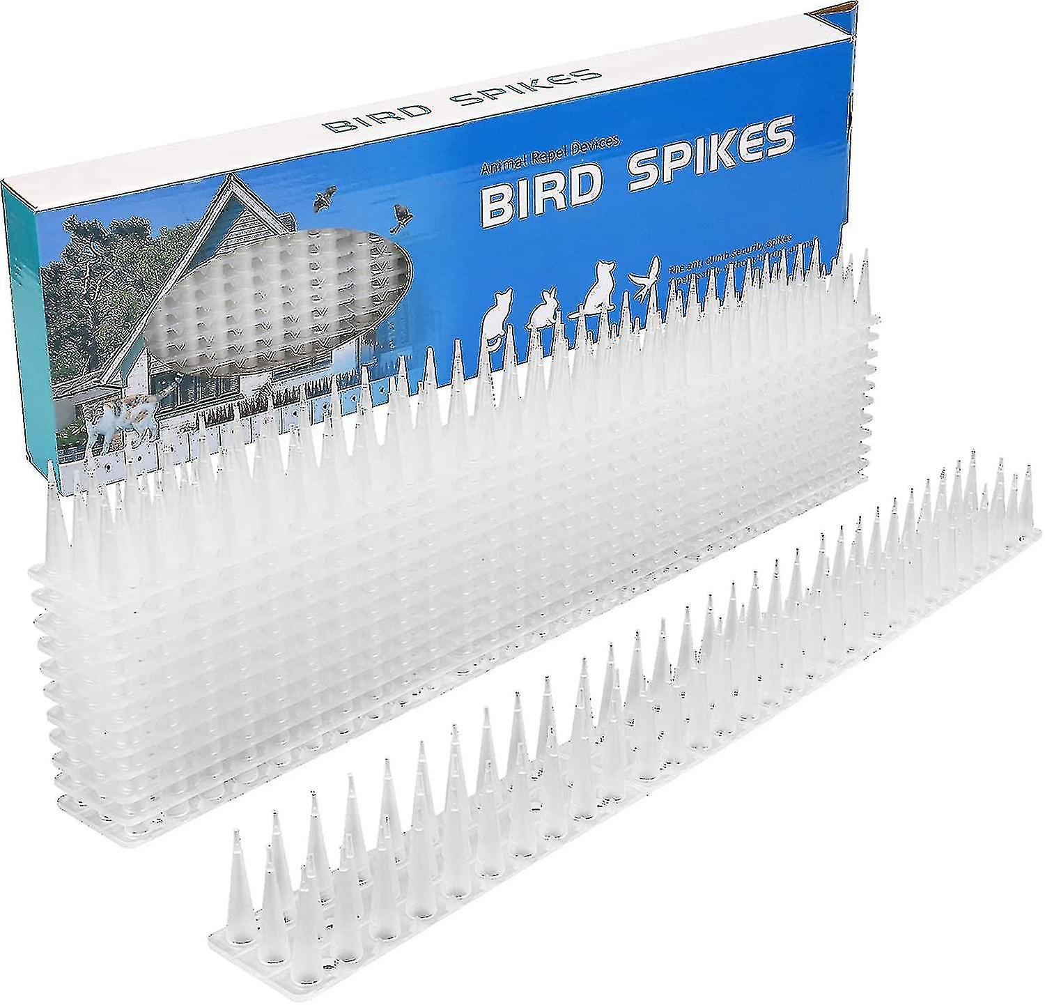 Generic 5 Meter Pigeon Spikes, 3 Rows Plastic Pigeon Repellent Bird Repellent Crow Repeller Cat Repellent For Balcony, Fences And Roof - Pack Of 12...