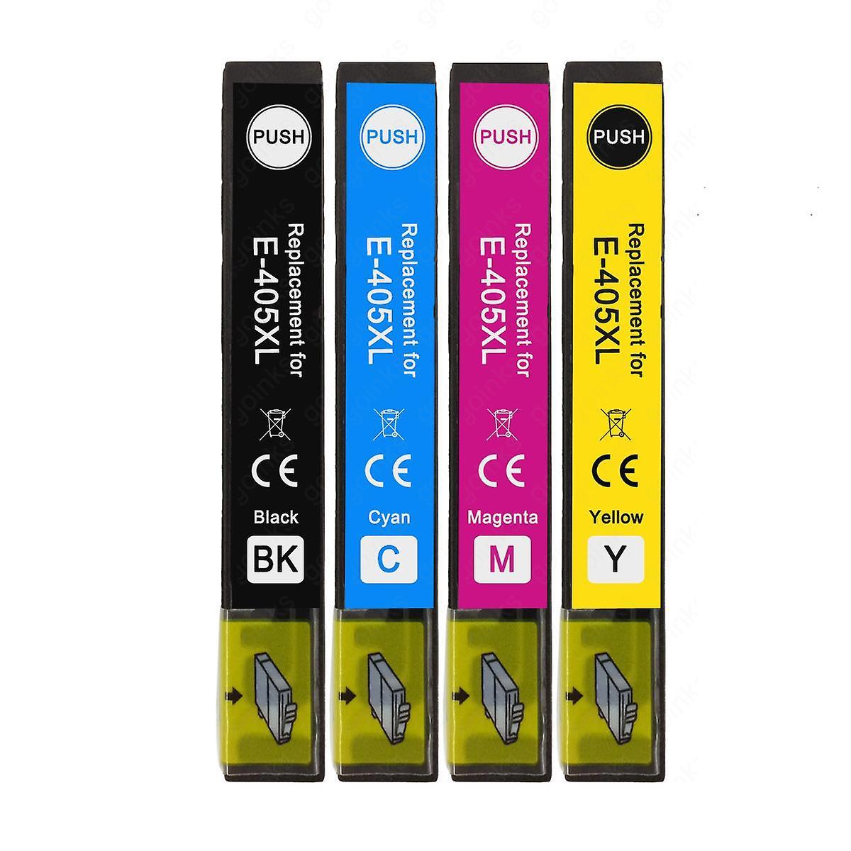 1 Set of 4 Ink Cartridges to replace Epson 405XL Compatible/non-OEM from Go Inks (4 Inks) Black/Cyan/Magenta