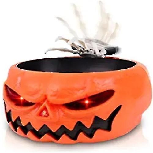 Wfuo Electric Candy Bowl With Hand Halloween Electric Toy Candy Bowl With Jump Skull Hand Skeleton