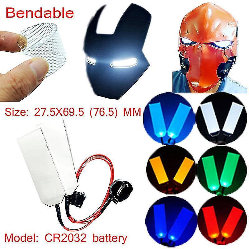 Cytlv 27.5x69.5(76.5)mm Flexible Bendable Diy Led Light Eyes Kits For Halloween Helmet Mask Eye Light Cosplay Accessories Cr2032 Input RED