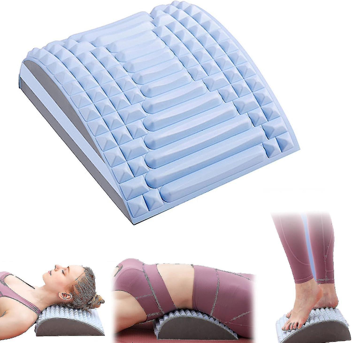 Cryin Neck & Back Stretcher Refresh, Back Neck Cracker For Lower Back Pain Relief, Multi-level Adjustable Blue