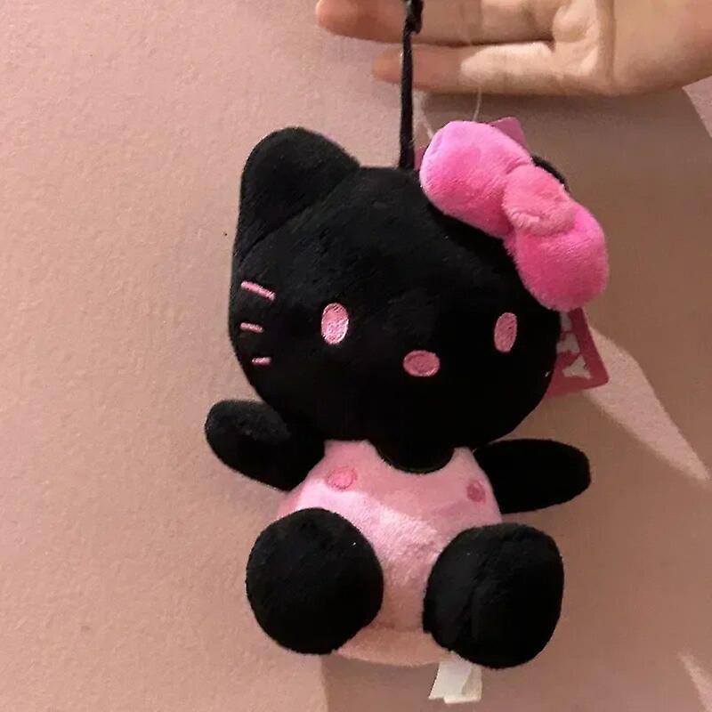 Begleri Kawaii Black Skin Hello Kittys Plush Doll Keychain Cute Girl Cartoon Ktm Backpack Hanger Decoration Christmas Holiday Gift A